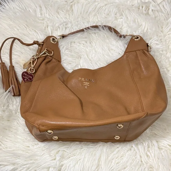Vintage Prada Brown Leather Hobo Bag medium - Picture 9 of 9
